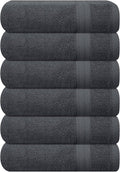 GLAMBURG Ultra Soft 6-Piece Hand Towel Set 16x28-100% Ringspun Cotton - Durable & Highly Absorbent Hand Towels - Ideal for use in Bathroom, Kitchen, Gym, Spa & General Cleaning - Charcoal Grey