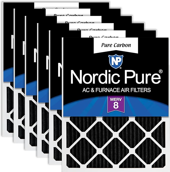 Nordic Pure 16x20x1 Pure Carbon Pleated Odor Reduction Furnace Air Filters 6 by NordicPure
