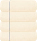 MyOwn Ultra Soft 4 Pack Oversized Bath Towel Set 27x54 inches, 100% Cotton Bath Towels, Highly Absorbant Compact Quickdry & Lightweight Towel, Ideal for Gym Travel Camp Pool - Ivory