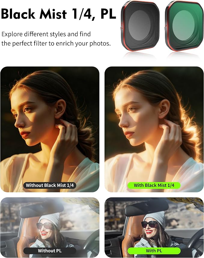 4-Pack Filter Kit for Insta360 Ace Pro2, Combo of CPL ND8 ND16 ND32 Lens - Image 4