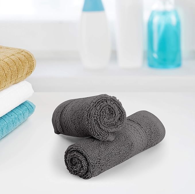 Utopia Towels - Luxury Wash Cloths Set (12 x 12 Inches) 600 GSM 100% Cotton Ring Spun, Highly Absorbent and Soft Feel Washcloths for Bathroom, Spa, Gym, and Face Towel (Grey) (216 Pack)