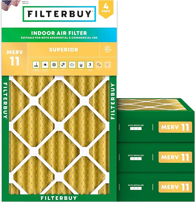 Filterbuy 16x24x4 Air Filter MERV 11 Superior Pet & Allergy Defense, by Filterbuy