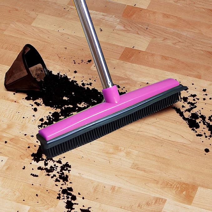 Multifunctional Broom, Telescopic Carpet Rake Rubber Pp 12.6in Brush Easy Wash - Image 6