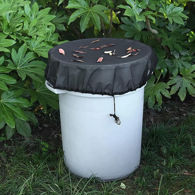 Rain Mesh Cover, Mesh Cover for Rain Barrels, Drawstring Leaf Filter Water - Image 4