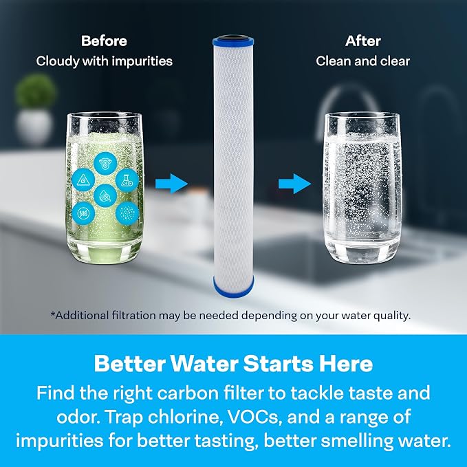 SpiroPure 20x2.5 5 Micron Carbon Block Water Filter EP-20 CB-25-2005 6 Pack - Image 9