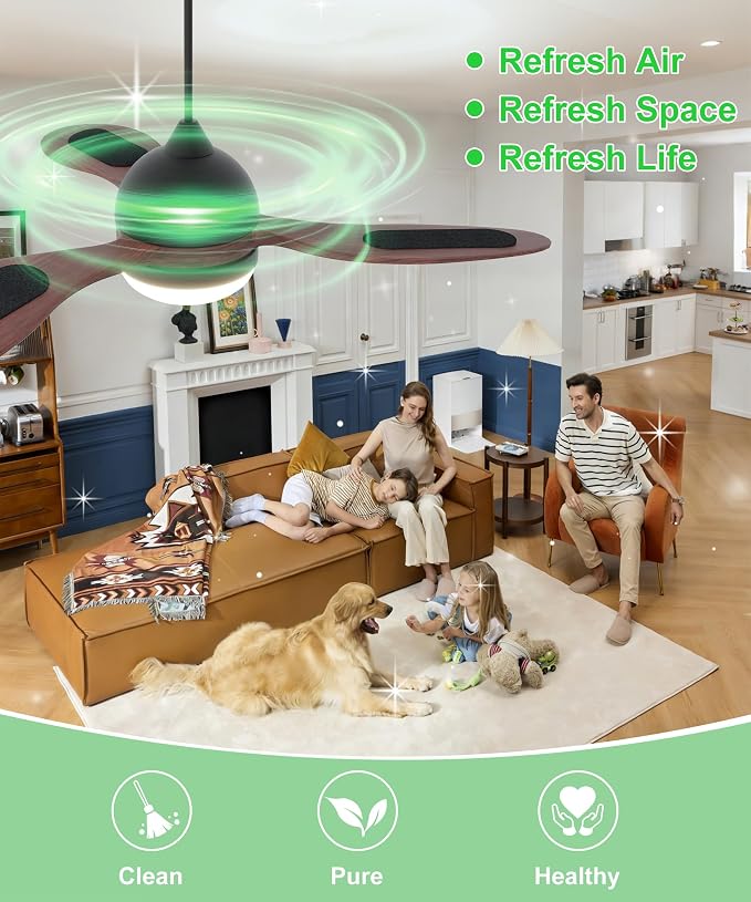 JAYNLT Ceiling Fan Filters for Blades, Activated Carbon Fan Blade Air Purifier - Image 3