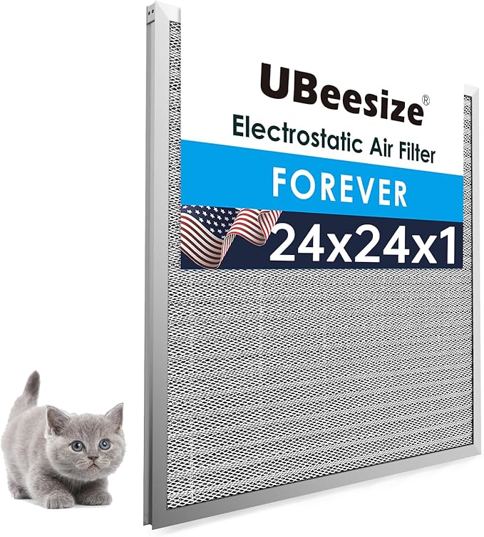 UBeesize 24x24x1 Reusable Electrostatic Air Filter HVAC AC Furnace Filter by UBeesize