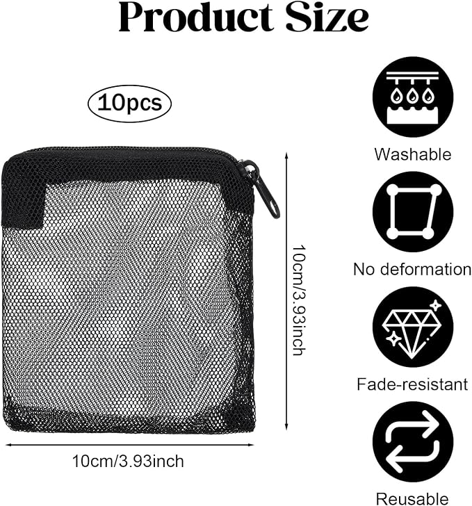 10 Pcs Aquarium Filter Media Bags, 3.9 x 3.9 Inch Fish Tank Fine Mesh Bag - Image 2