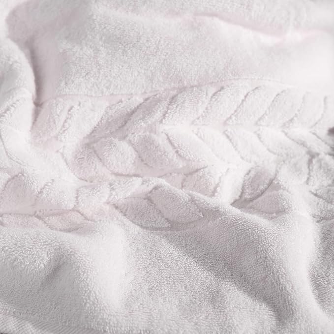 BAGNO MILANO Organic Turkish Cotton Bath Towels, Luxury Jacquard Collection, Certified Organic Highly Absorbent, Soft-Plush Towel Set (Cream, Bathsheet)