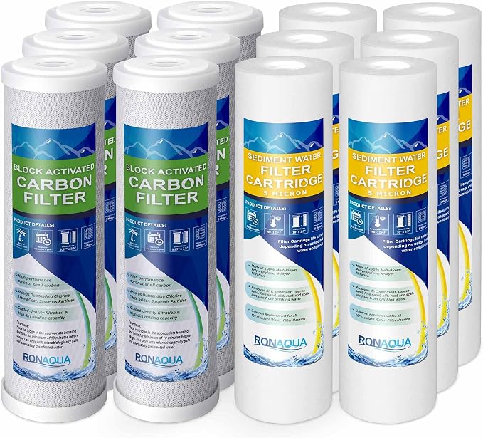 6 Standard Coconut Shell Block Carbon & 6 Four Layers of Filtration by Ronaqua
