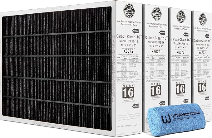 Lennox X6672 16x25x5 Furnace Filter, Lennox Healthy Climate Carbon Clean Merv by Unknown