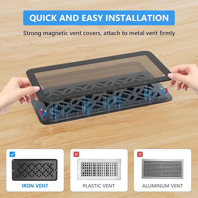 Magnetic Vent Screen Mesh Covers 3 Pack -5.5x12, Air Vent Filters - Image 5