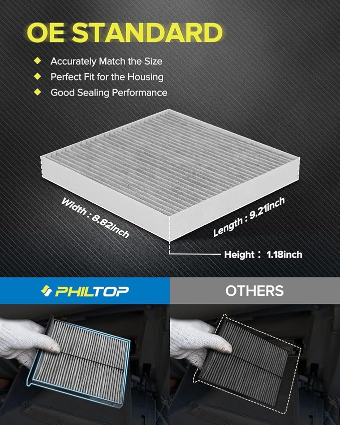 PHILTOP HEPA Cabin Air Filter w/Activated Carbon, Compatible - Image 6