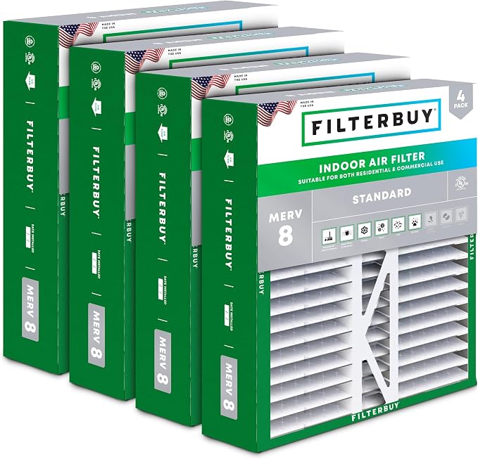 Filterbuy 16x22x5 Air Filter MERV 8 Essential Dust & Allergy Defense, Pleated by Filterbuy