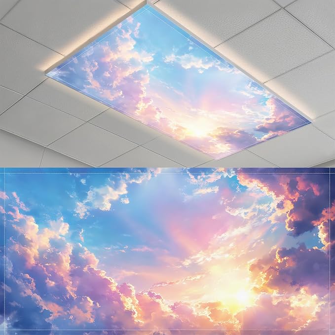 2 Pack Fluorescent Light Covers- 4 x 2 Feet Magnetic Ceiling Light Cover Room by BSFHH