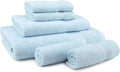East'N Blue Lara Premium Bath Towel Set 6 Piece - Soft & Highly Absorbent Bathroom Towel Set, 100% Luxury Turkish Cotton, Flannel Bath Towels, 1 Bath Towel, 1 Hand Towel, 4 Washcloths - Ice Blue