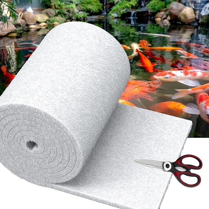 Classic Pond Filter Pad Aquarium Media 18"x72"x1", 9 Ft² White Thicker Reusable by Unknown