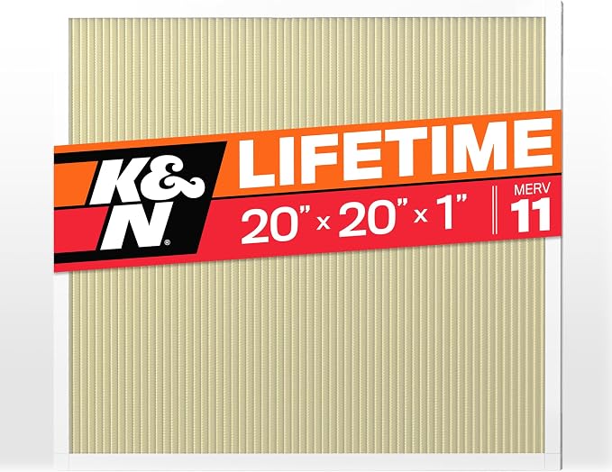 K&N 20x20x1 HVAC Furnace Air Filter, Lasts a Lifetime, Merv 11, the Last HVAC by KNEngineeringInc