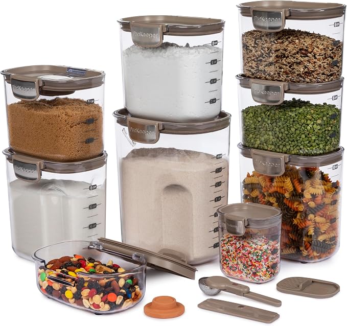 ProKeeper+ Airtight Food Storage Container Set – Clear Plastic Flour and Sugar - Image 2