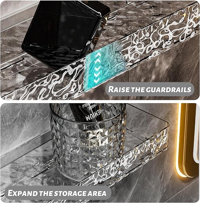 Corrugated Suction Cup Storage Holder, Heavy-Duty Suction Cup Shower Shelf, Shower Caddy Bathroom Organizer with Hollow Drainage Design, Ideal for Renters