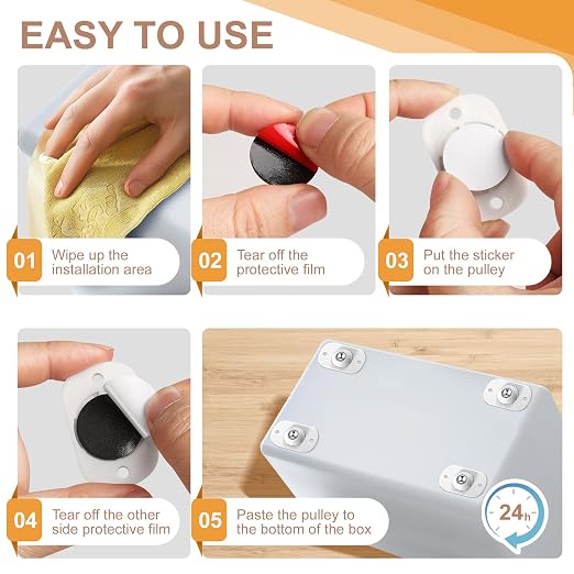 8PCS Self Adhesive Casters Wheels Appliance Rollers Appliance Sliders - Image 4