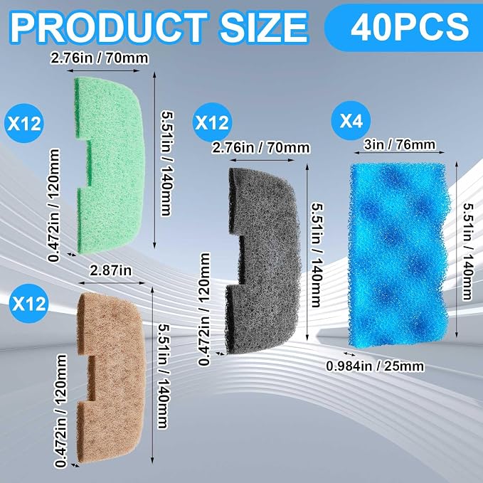 40 Pcs Aquarium Filters Set Compatible - Image 2