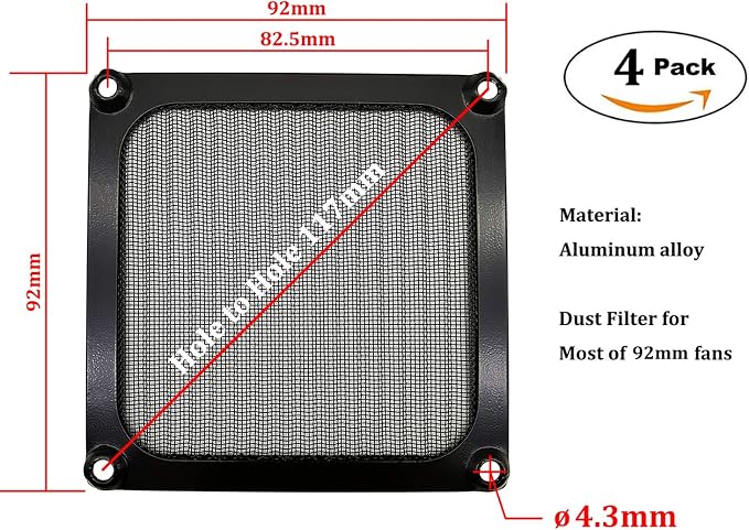90mm 92mm Computer Fan Filter Grills - Image 2