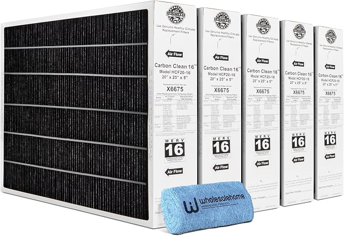 Lennox Healthy Climate Lennox X6675 20x25x5 Air Filter, Healthy Climate Carbon by Unknown