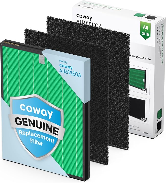 Coway Airmega 150 Genuine Air Purifier Replacement Filter Set, HEPA Filter and by Unknown