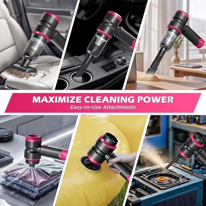 Handheld Car Vacuum with 15000PA Power, 4 in 1 Powerful Cordless Vacuum Cleaner - Image 4