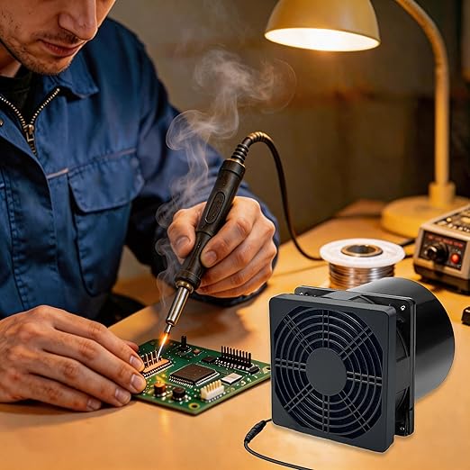 120mm Solder Fume Extractor Exhaust Fan, AC 100V-240V Variable Speed Dual Ball - Image 3