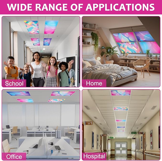QOUBAI 4PCS Fluorescent Light Covers, 4x2 Feet Magnetic Light Cover Fluorescent - Image 5