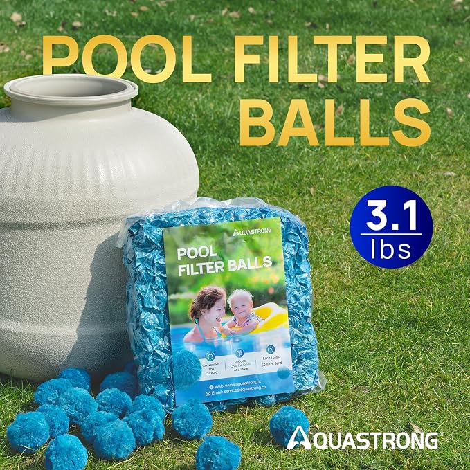 AQUASTRONG Pool Filter Balls for Sand Filter Pump, 3.1 lbs Reusable Sand Filter - Image 2