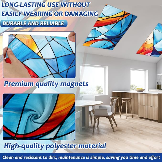 6 Pcs Blue Glass Window Fluorescent Light Covers - Image 3