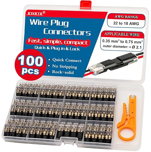 100PCS Double Wire Plug in Connector, No Stripping Lock Strip Connector by JOXICOLSunshinegifts