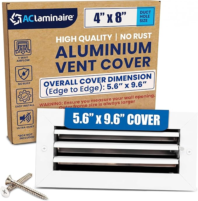 4x8 Inch Aluminum 1-Way Air Flow Vent – Vent Cover by ACLAMINAIRE