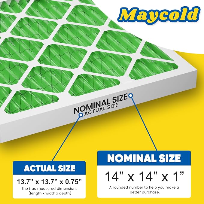 Maycold MERV 13 14x14x1 Air Filter, High-Efficiency Pleated AC & Furnace Filters - Image 3