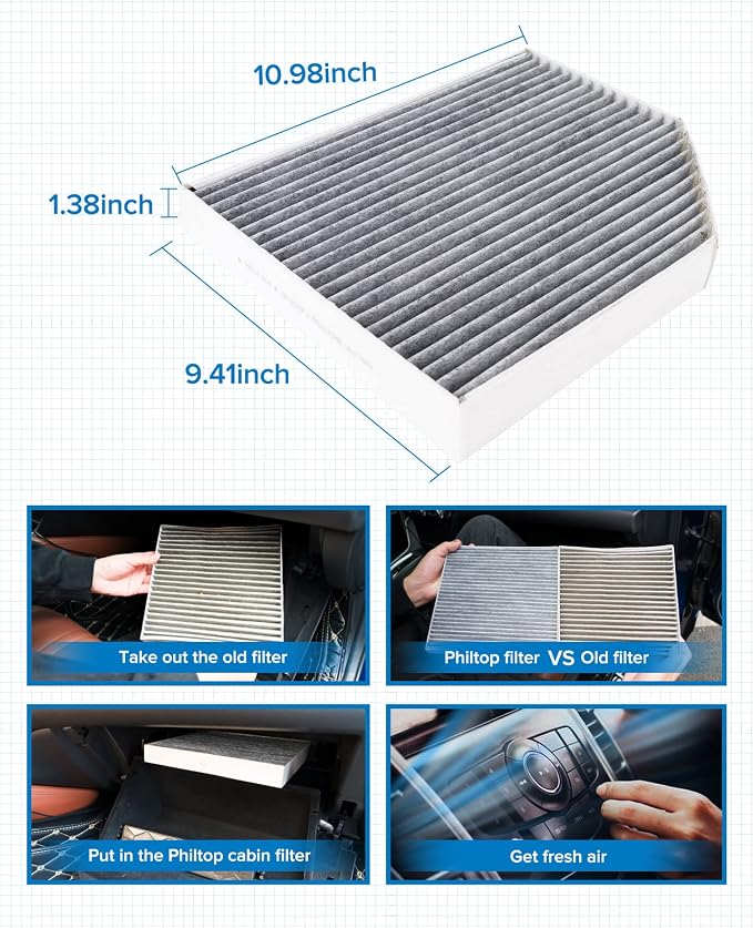 PHILTOP HEPA Cabin Air Filter w/Activated Carbon, Compatible - Image 7