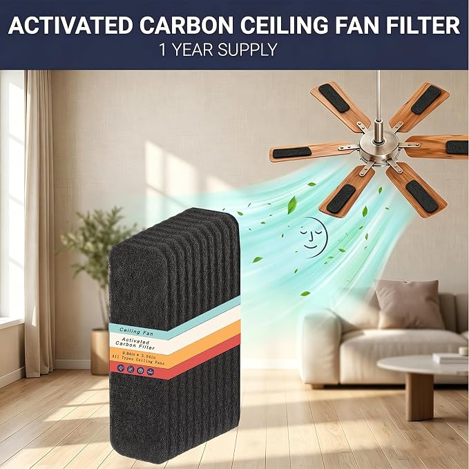 15 Pack Ceiling Fan Filter for Blades Air Purifier Pads, Guest Room Essentials - Image 3
