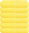 BOUTIQUO Ultra Soft Cotton 6 -Piece Hand Towel Set 16x24 Inch, Ideal for use in Bathroom, Kitchen, Gym, Spa & General Cleaning, Compact & Lightweight Multi Purpose Hand Towels - Lime Yellow