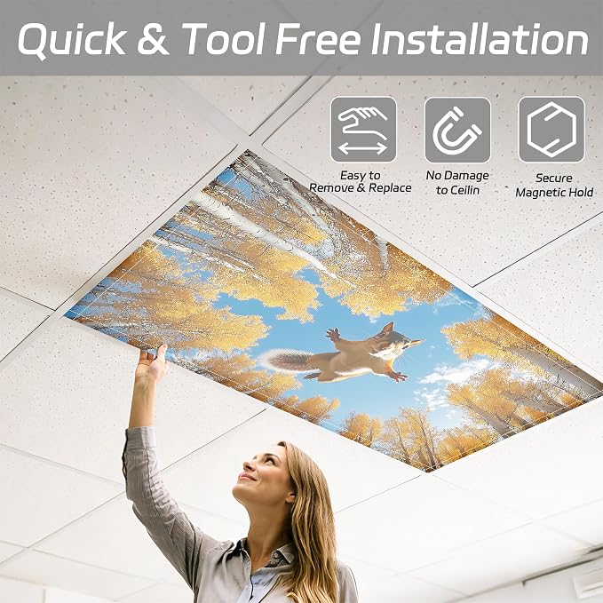 4 Pack 2x4 FT Magnetic Fluorescent Light Covers, Ceiling Light Filters - Image 5