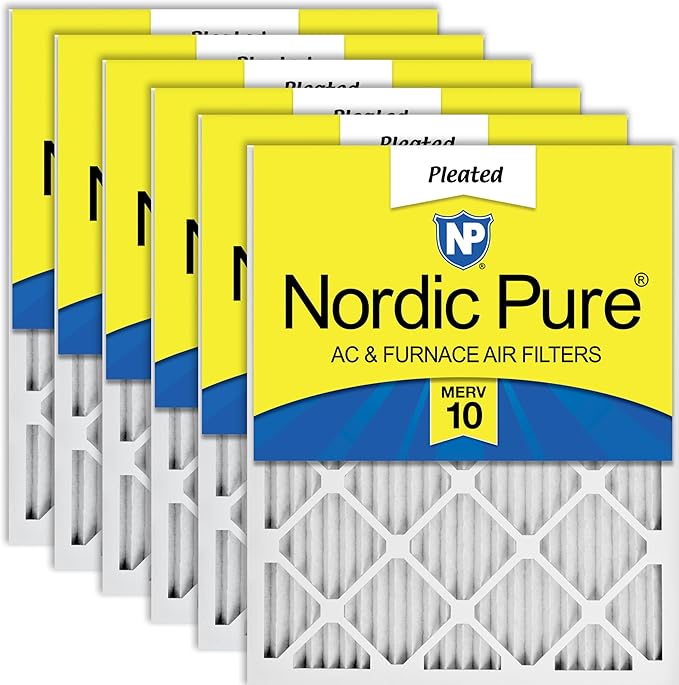 Nordic Pure 12x24x1 Pleated MERV 10 Air Filters 6 Pack by NordicPure