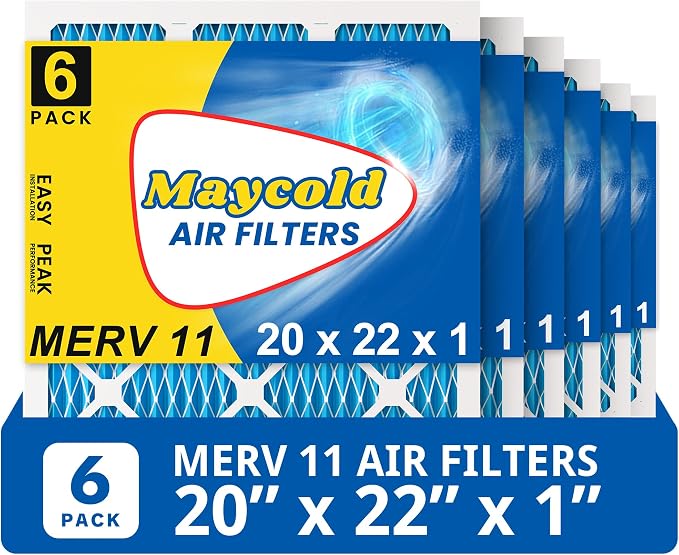 Maycold 20x22x1 MERV 11 Furnace Air Filter, High-Performance HVAC AC Filters by Maycold