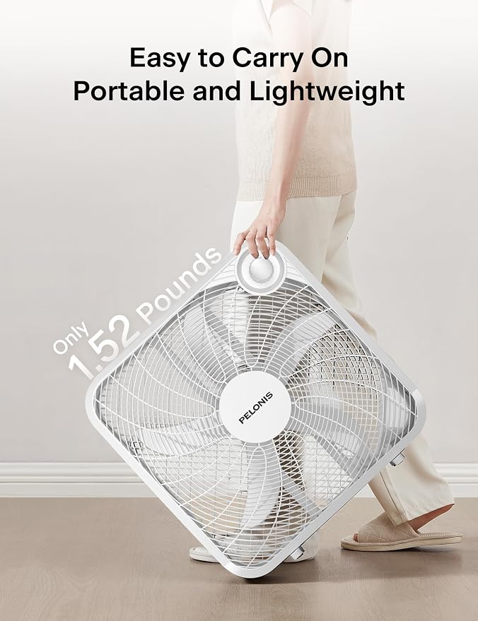 PELONIS 20 Inch Box Fan – 3 Speeds, Window Fans, Floor or Tabletop, 2025 - Image 5