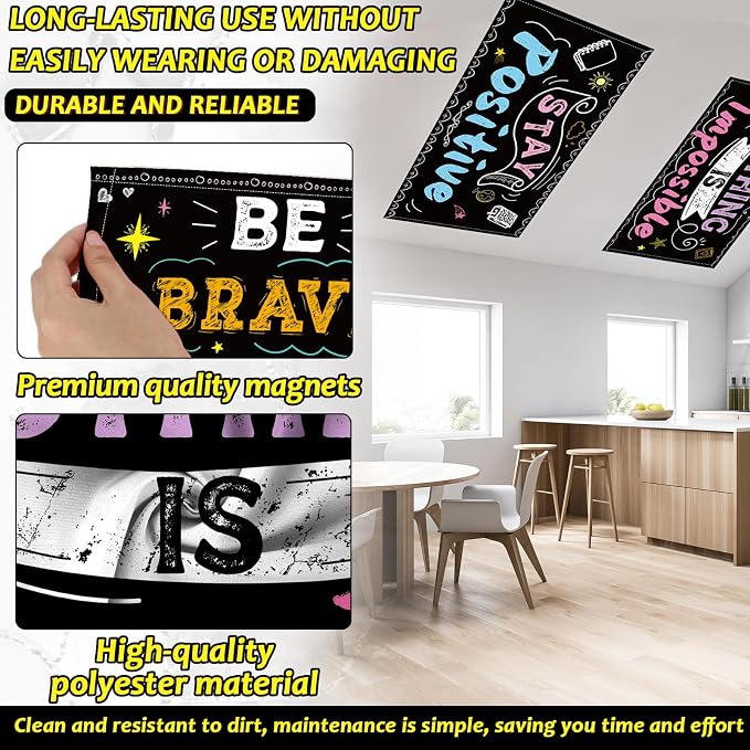 8Pcs Inspirational Fluorescent Light Covers - Image 3