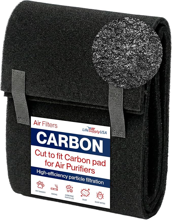 Cut to Fit Activated Carbon Filter Sheet 16x48" by LifeSupplyUSA