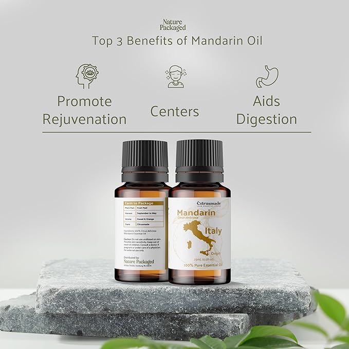 Pure Mandarin Essential Oils - Direct from Citrusmade Italy for Diffusers, Aromatherapy, Home Fragrance & Bath - Natural Aceite de Mandarina for Massage (22lbs)
