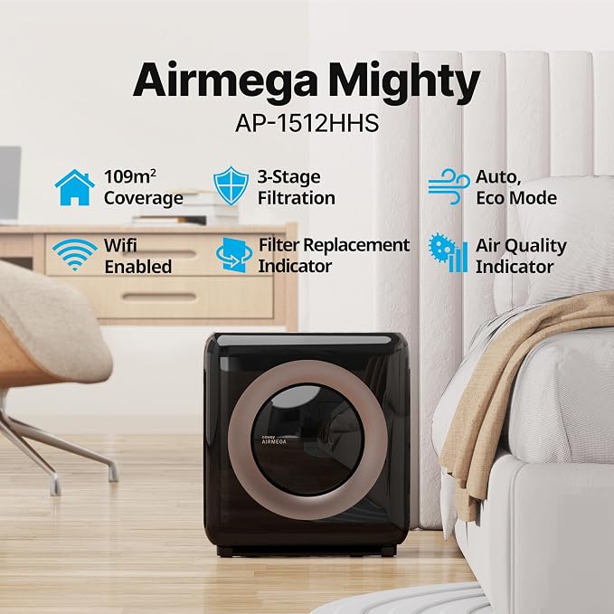 COWAY Air Purifier for Home Up to 1, App-Enabled Smart Technology, Compatible - Image 2