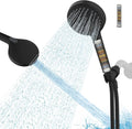 Hibbent Filtered Shower Head with Handheld, High Pressure 10 Spray Showerhead with Filters, Water Softener for Hard Water-Remove Chlorine, Reduces Dry Itchy Skin, Improve Skin& Hair Texture, Black