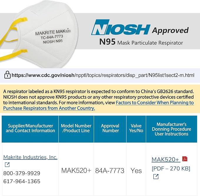 LotFancy N95 Mask for Adults, NIOSH Particulate Respirator, N95 Face Mask for - Image 6
